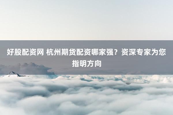 好股配资网 杭州期货配资哪家强?资深专家为您指明方向