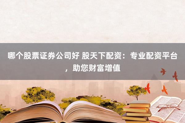 哪个股票证券公司好 股天下配资:专业配资平台,助您财富增值